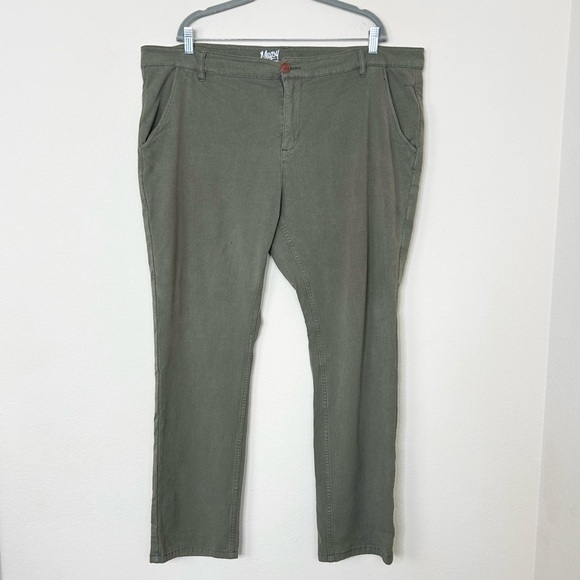 Mugsy Olives Pants Chino Cotton Twill Casual Classic Streetwear Travel Green 42 - Picture 3 of 14